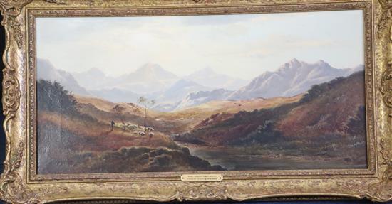 Charles Leslie (1835-1886) Plas Gwynant and Moel Siabod, N. Wales, 11.5 x 23.5in.